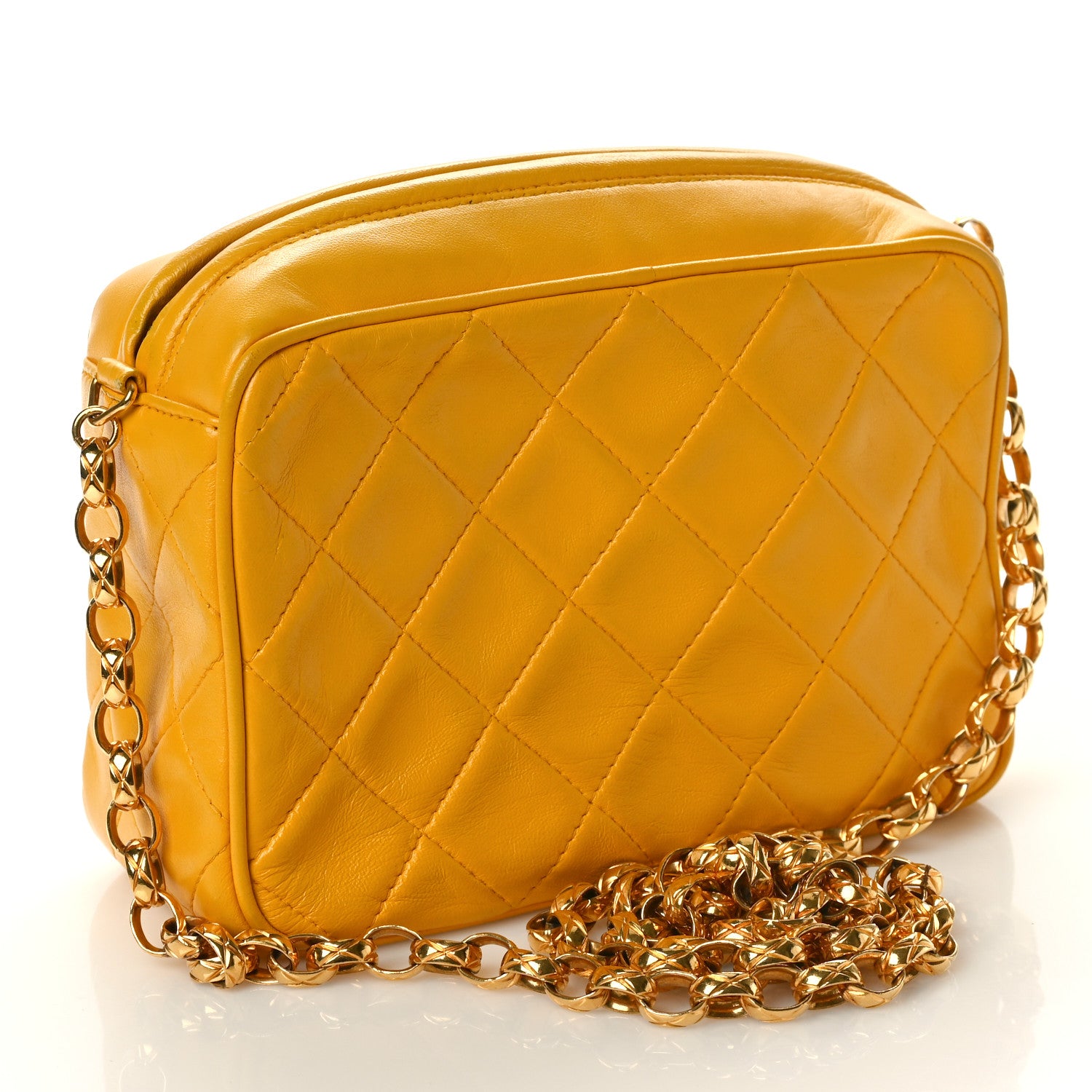 Chanel Lambskin Quilted Knot Camera Case Yellow 2 of 10