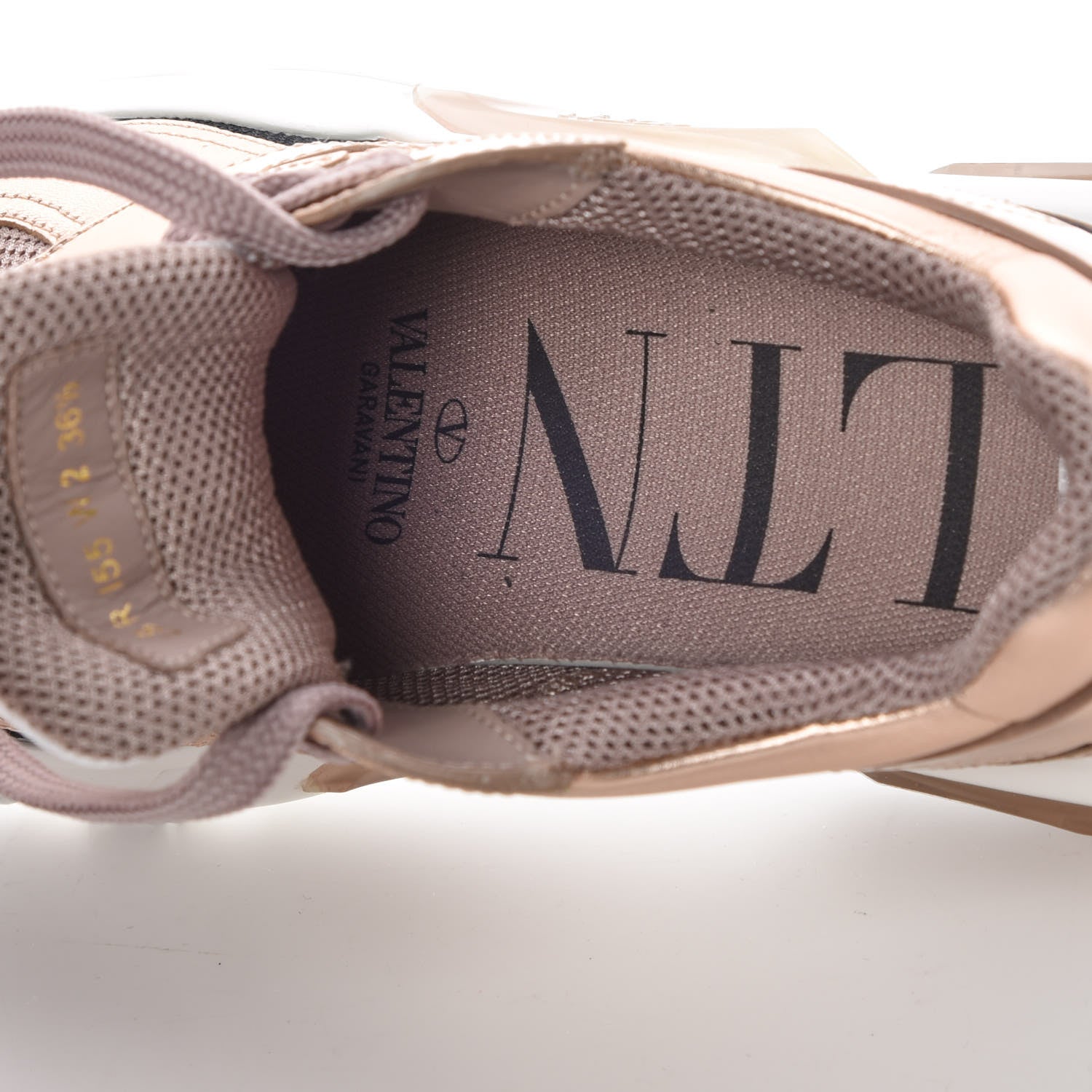 Valentino Garavani Metallic Nappa Patent Bounce Sneakers 36.5 Rose Gold 7 of 8