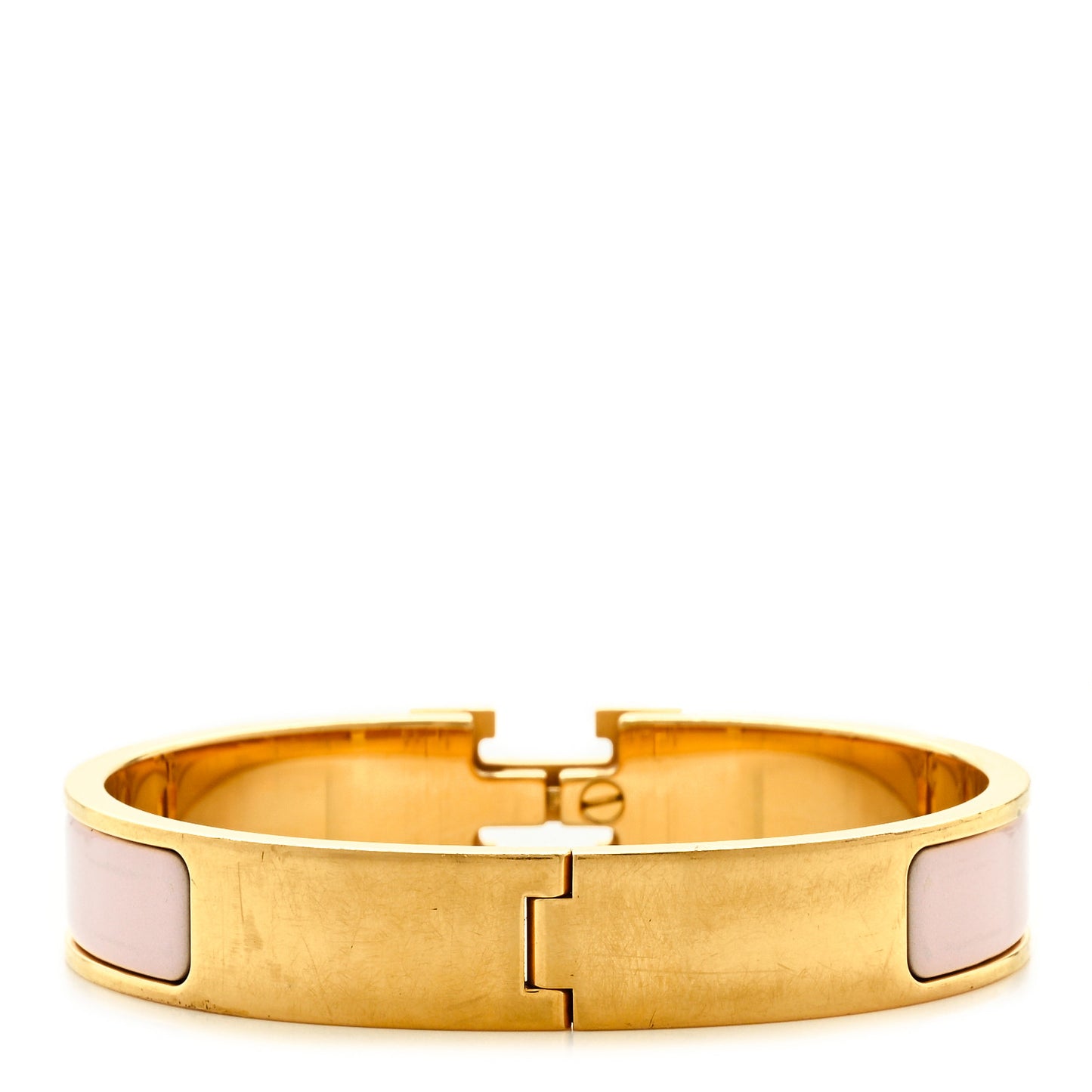 Enamel Narrow Clic Clac H Bracelet GM Rose Candeur