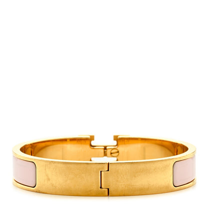 Hermes Enamel Narrow Clic Clac H Bracelet GM Rose Candeur 3 of 6