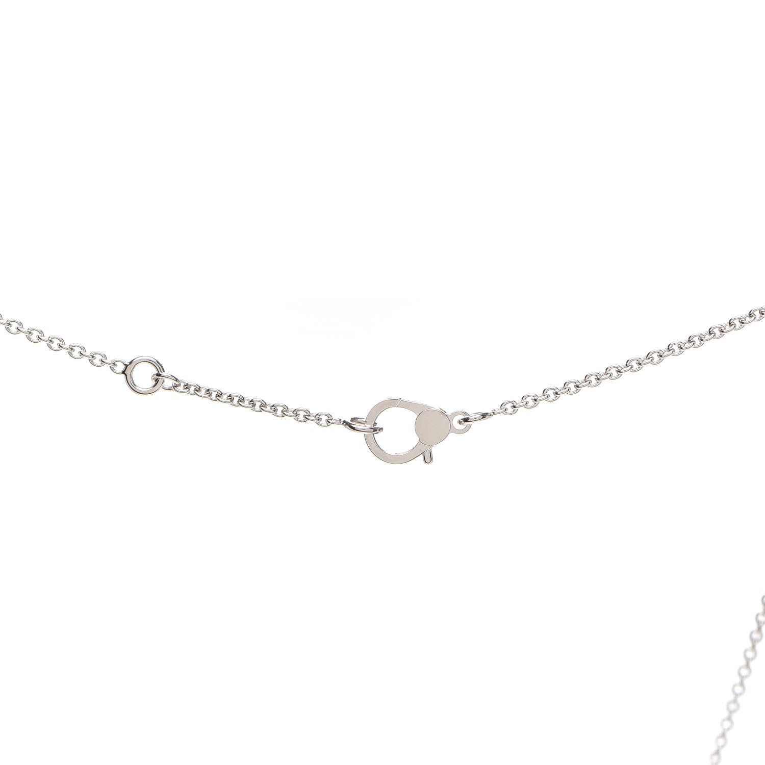 Hermes 18K White Gold Diamond Finesse Pendant Necklace 4 of 5