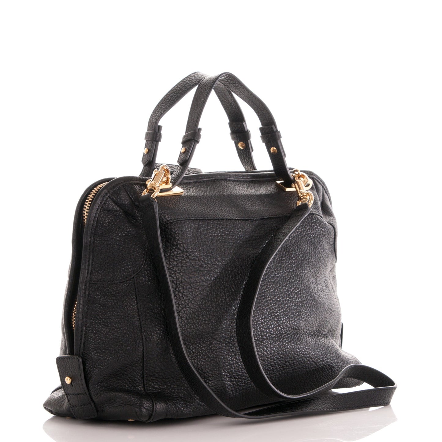 Grained Calfskin Brooke Satchel Black