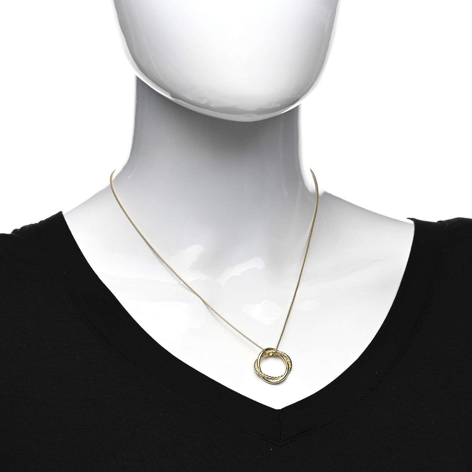 David Yurman 18K Yellow Gold Infinity Pendant Necklace 2 of 4