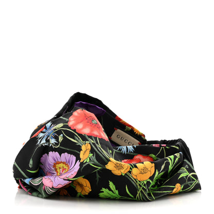 Gucci Silk Monogram Flora Print Headband M Black 6 of 11