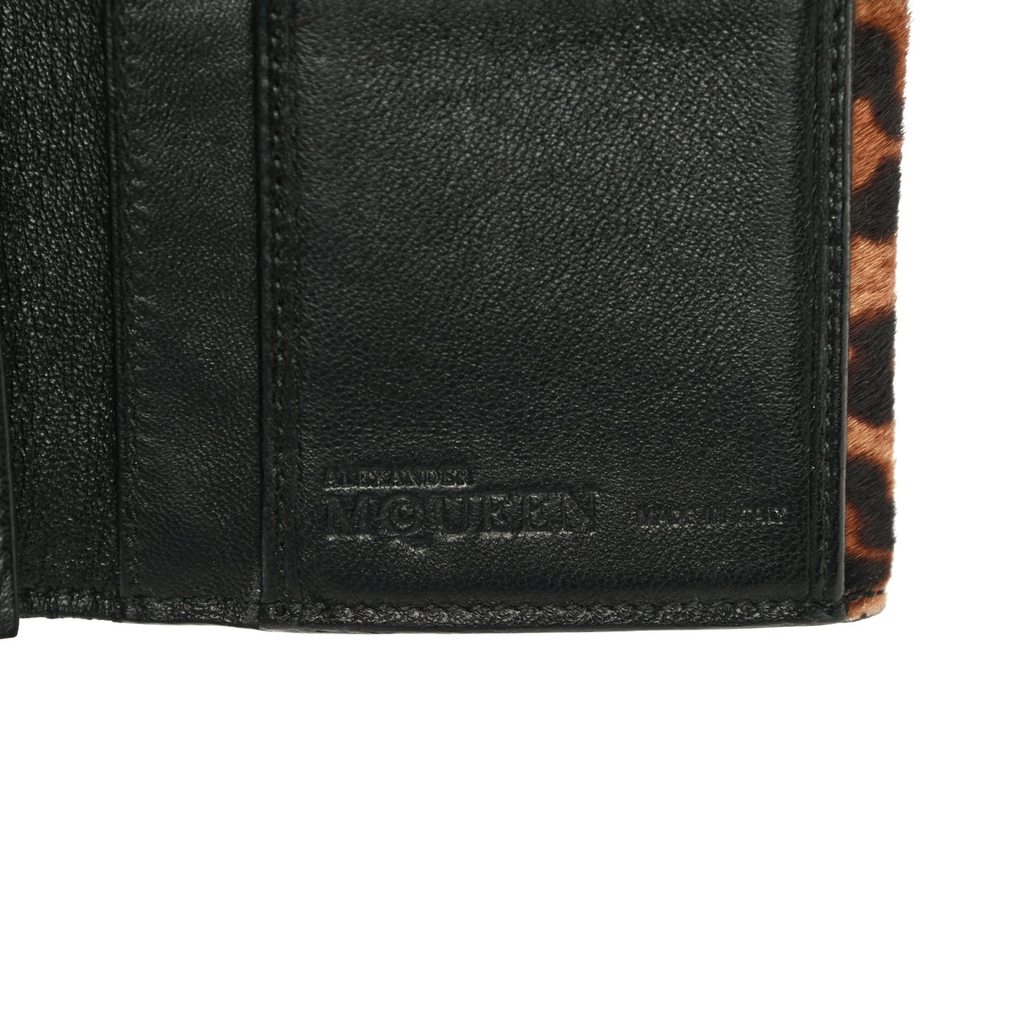 Calf Hair Leopard Print Skull Continental Wallet