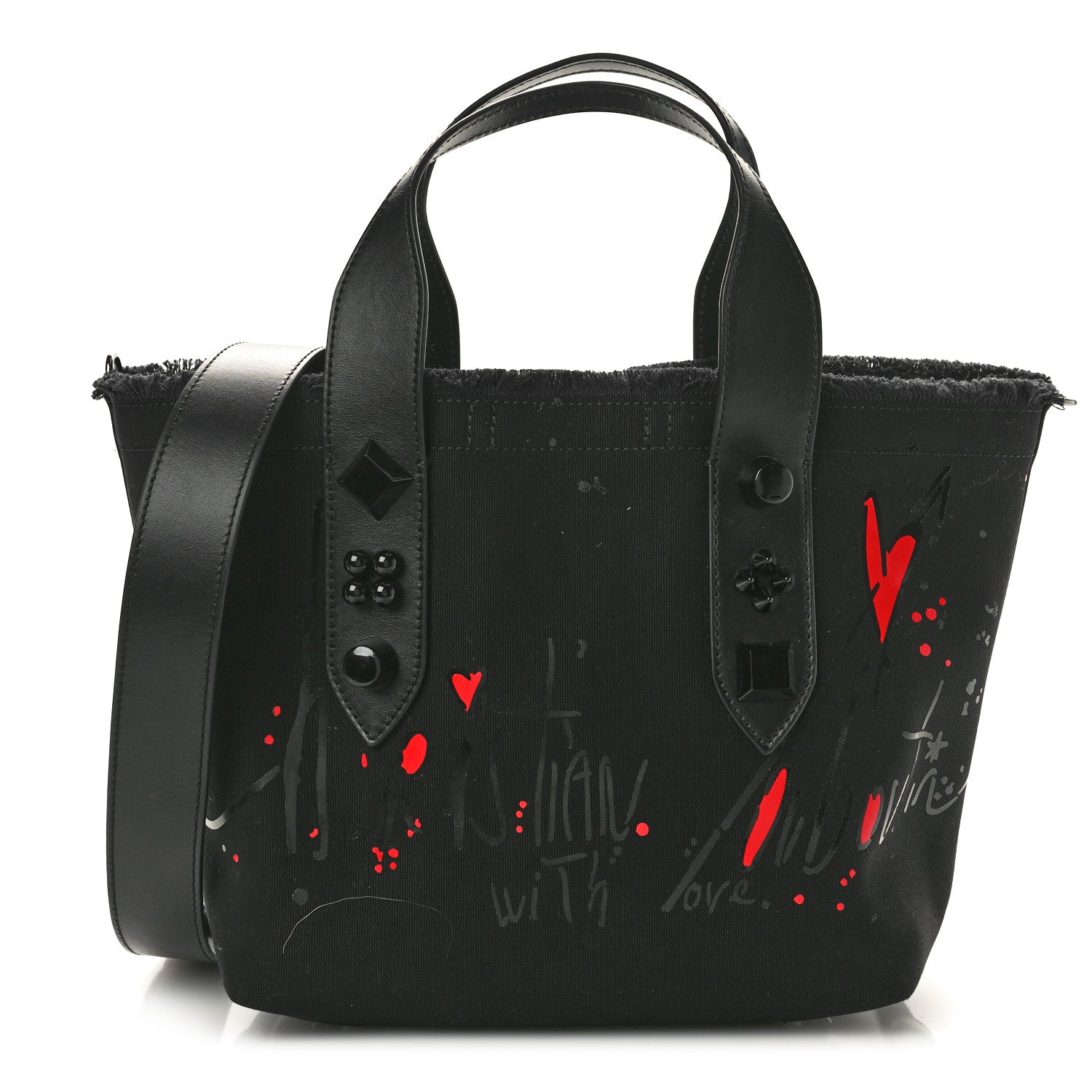 Christian Louboutin Canvas Small Frangibus Tote Black 1 of 9
