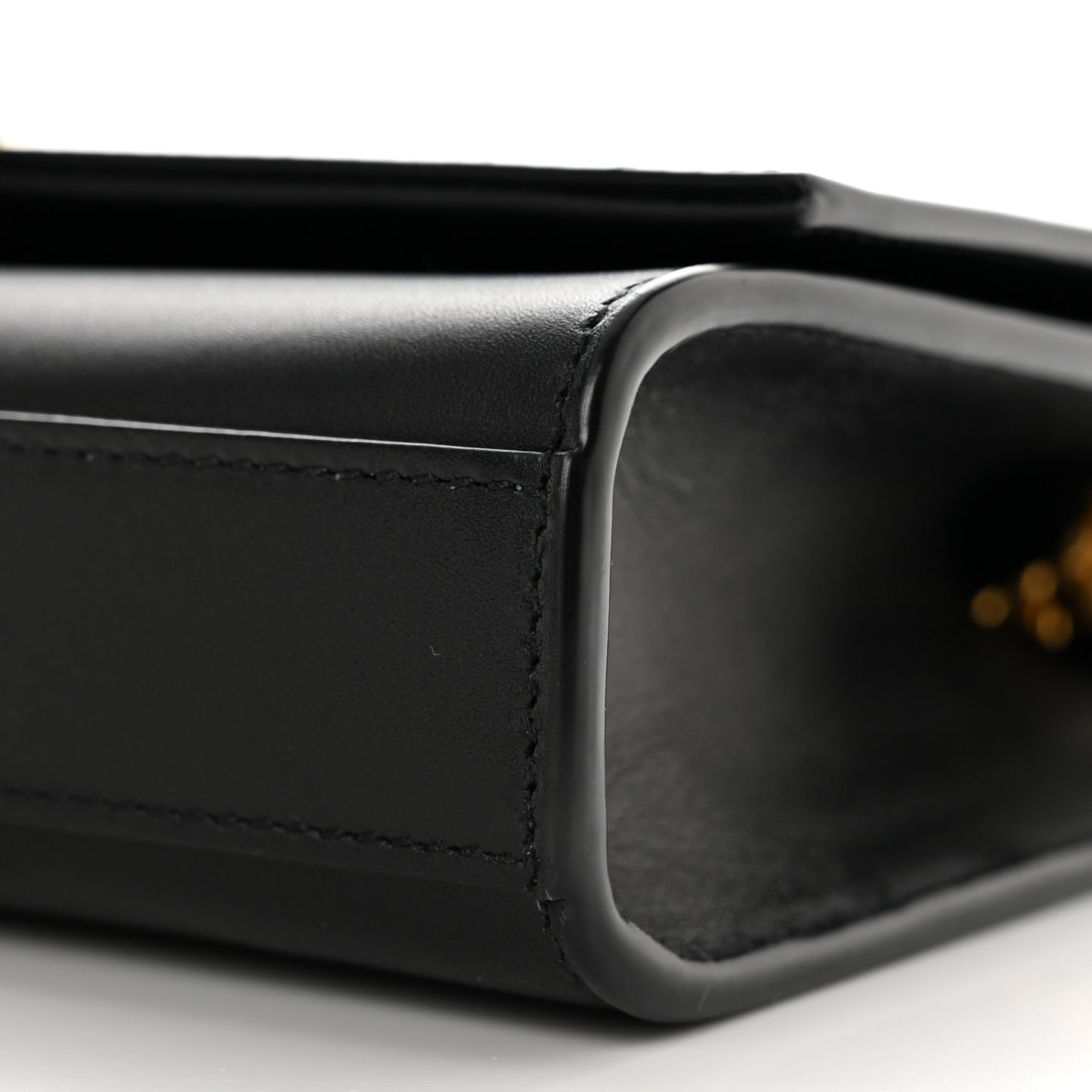 Smooth Calfskin Small Classic Monogram Kate Tassel Chain Wallet Black