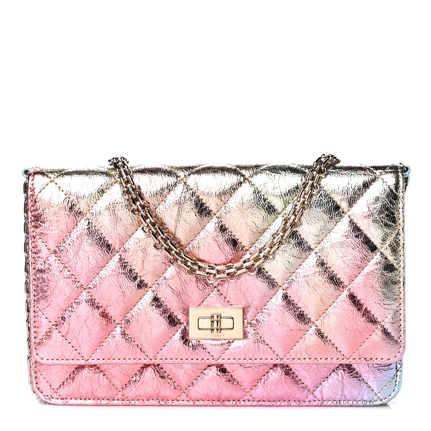Chanel Metallic Goatskin Quilted 2.55 Reissue Wallet on Chain WOC Multicolor 1 of 6