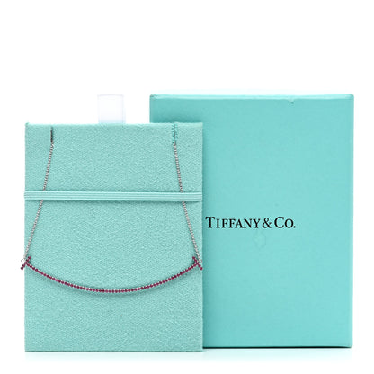 Tiffany 18K White Gold Ruby Large T Smile Pendant Necklace 5 of 5