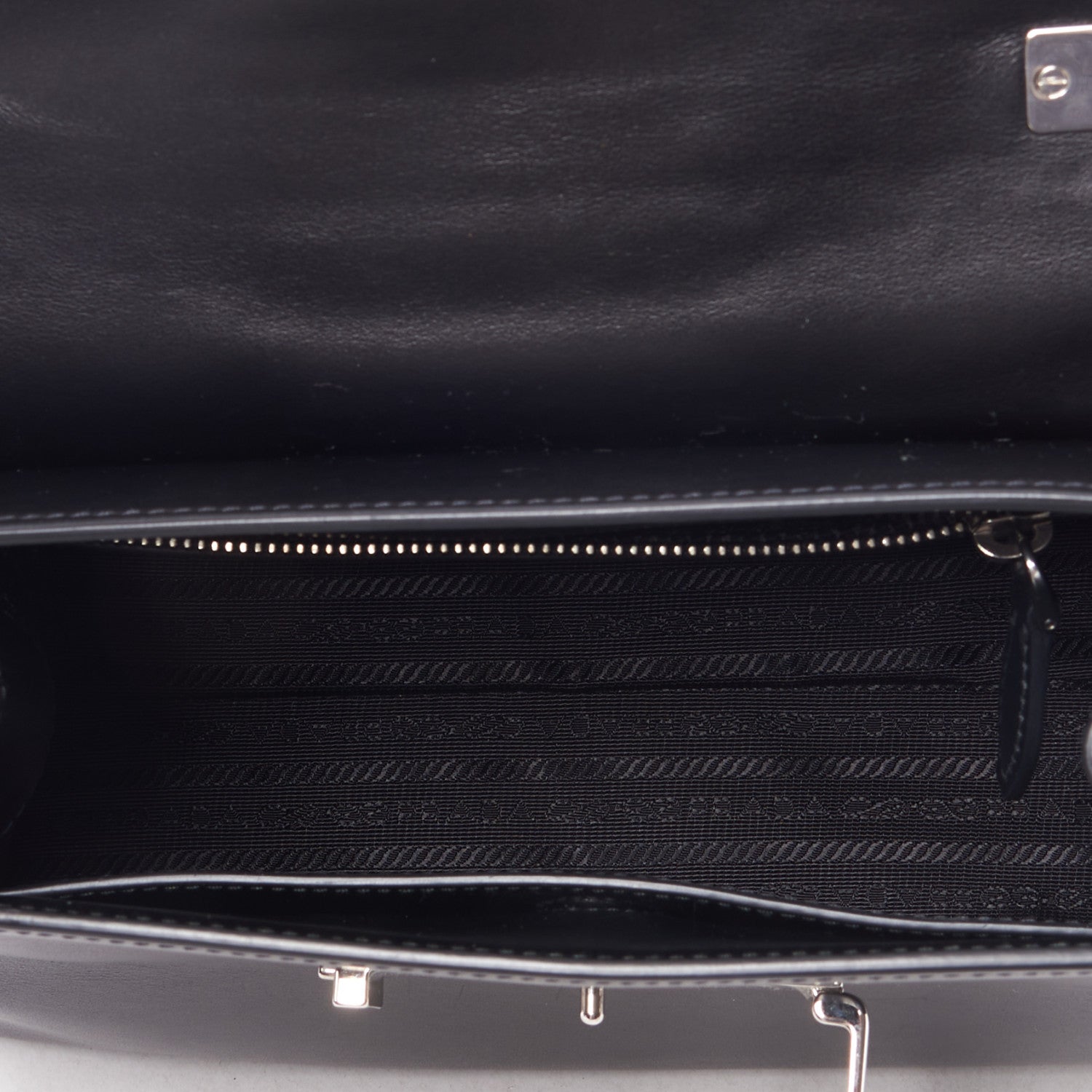 Prada City Calf Ribbon Shoulder Bag Black 8 of 8