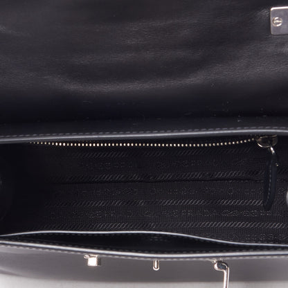 Prada City Calf Ribbon Shoulder Bag Black 8 of 8