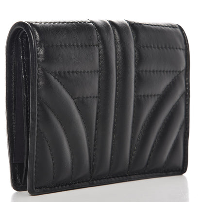 Prada Soft Calfskin Impunture Diagramme Wallet Black 3 of 7