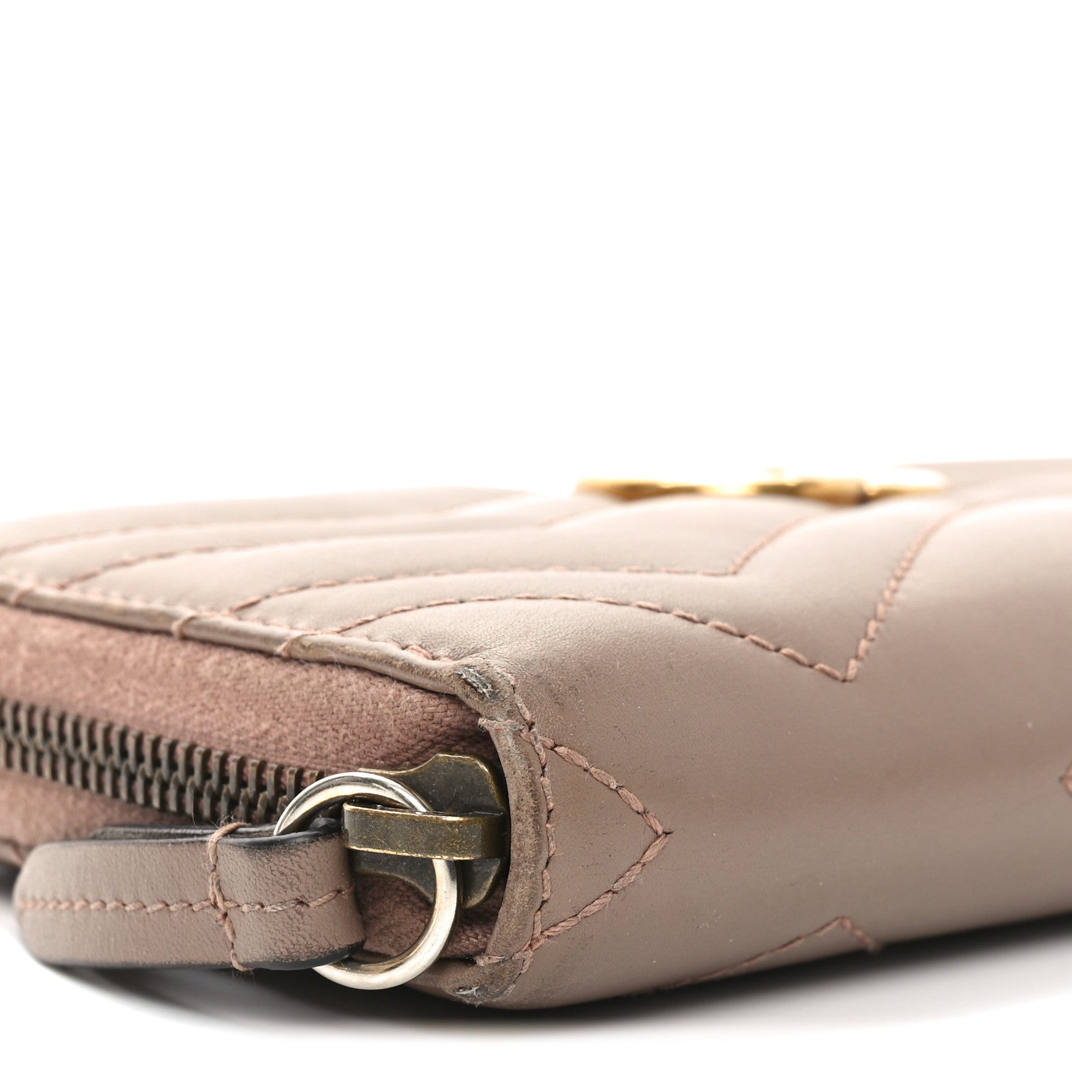 Gucci Calfskin Matelasse GG Marmont Zip Around Organizer Wallet Porcelain Rose 9 of 10