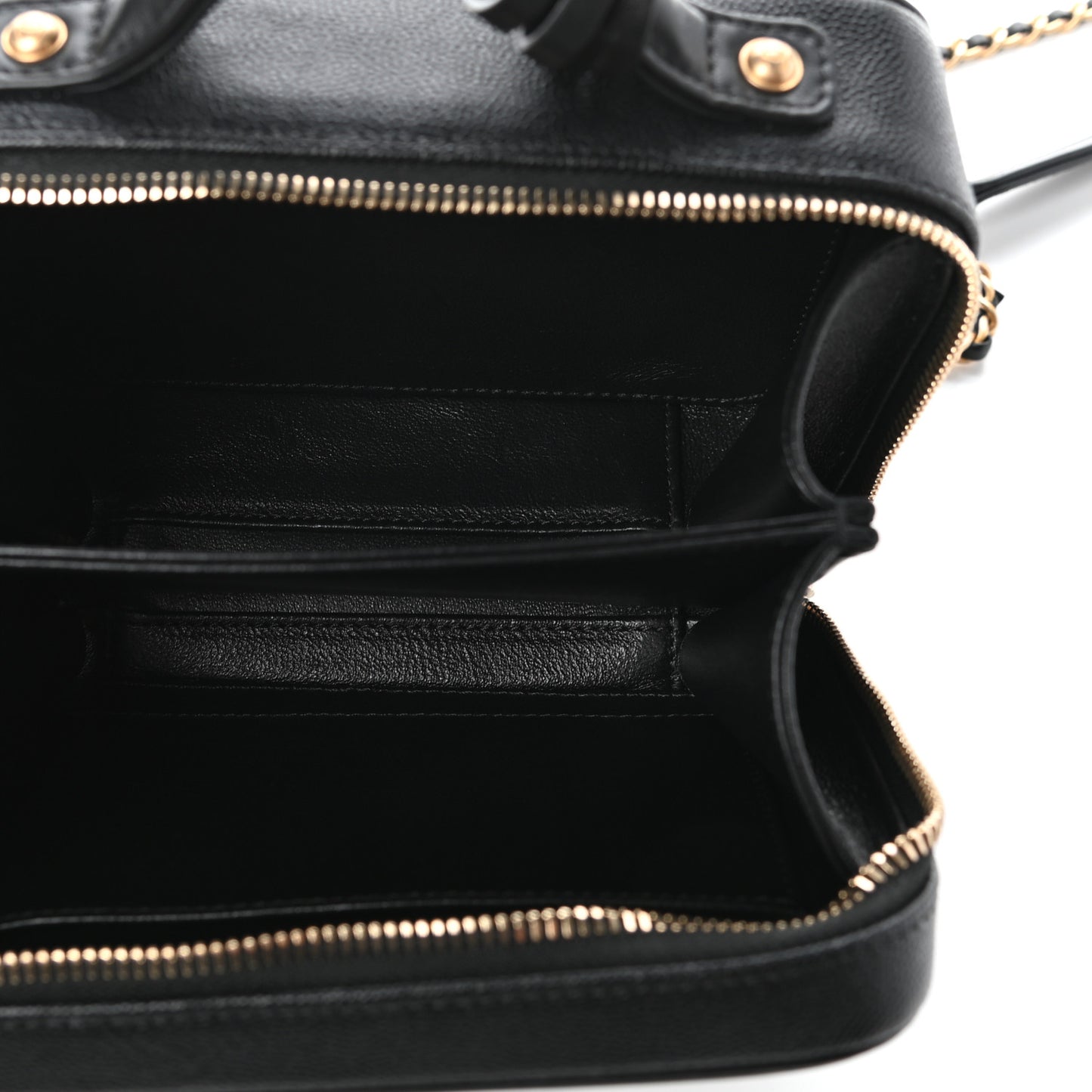 Caviar Quilted Small CC Filigree Vanity Case Black