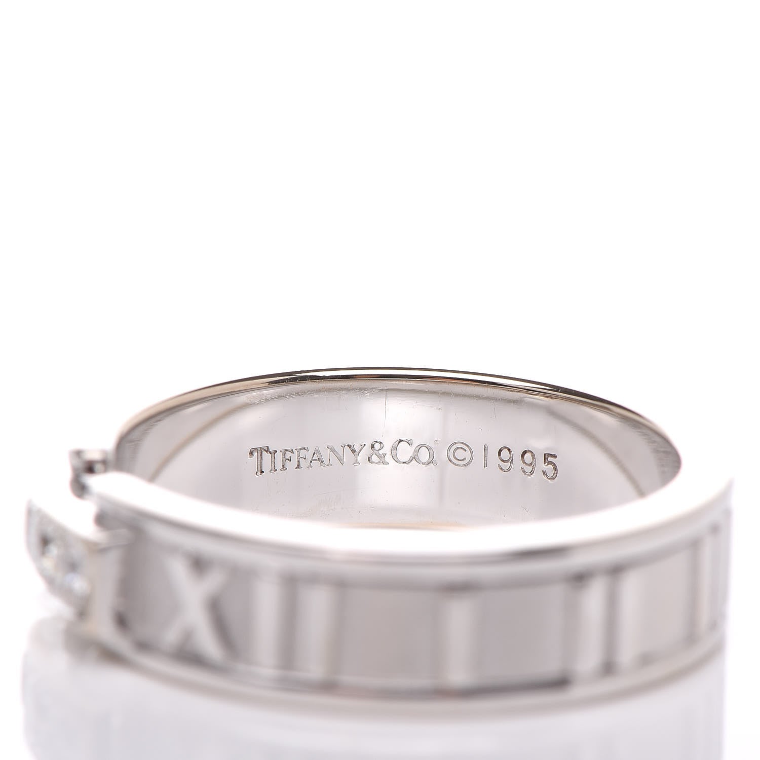 Tiffany 18K White Gold Diamond Atlas Ring 54 7 5 of 6