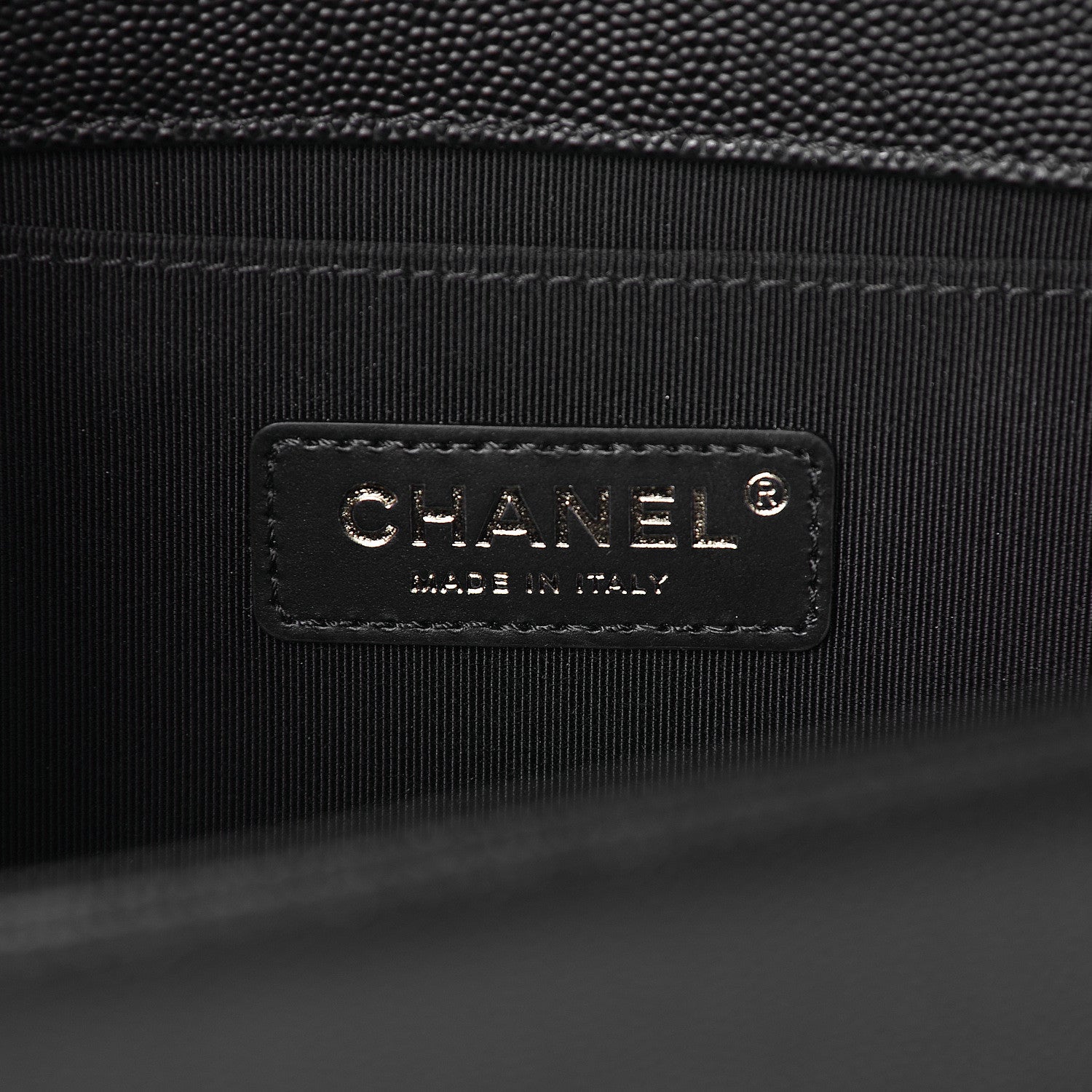 Chanel Caviar Chevron Quilted Medium Boy Flap Black 5 of 10