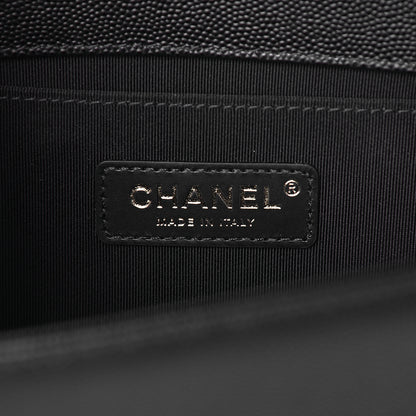 Chanel Caviar Chevron Quilted Medium Boy Flap Black 5 of 10