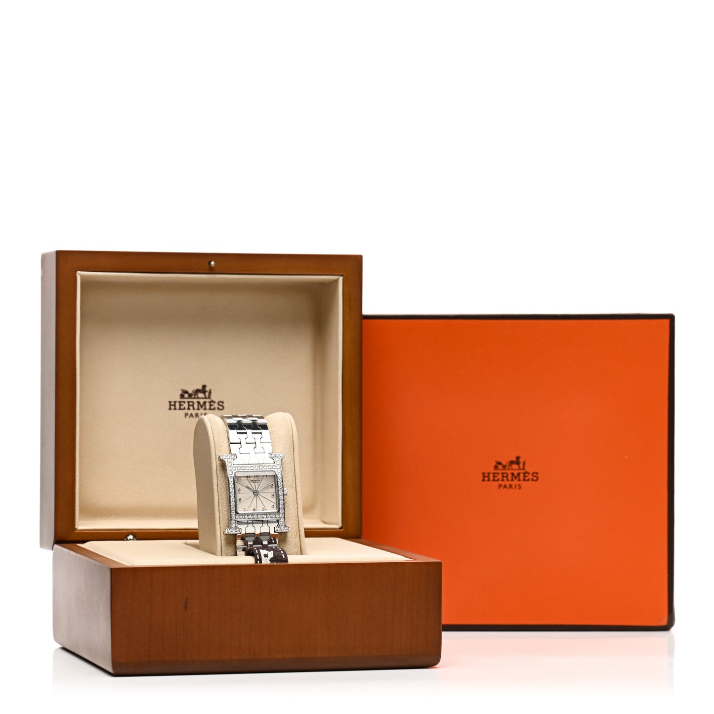 Stainless Steel Diamond Bezel 21mm Heure H Hour Quartz Watch
