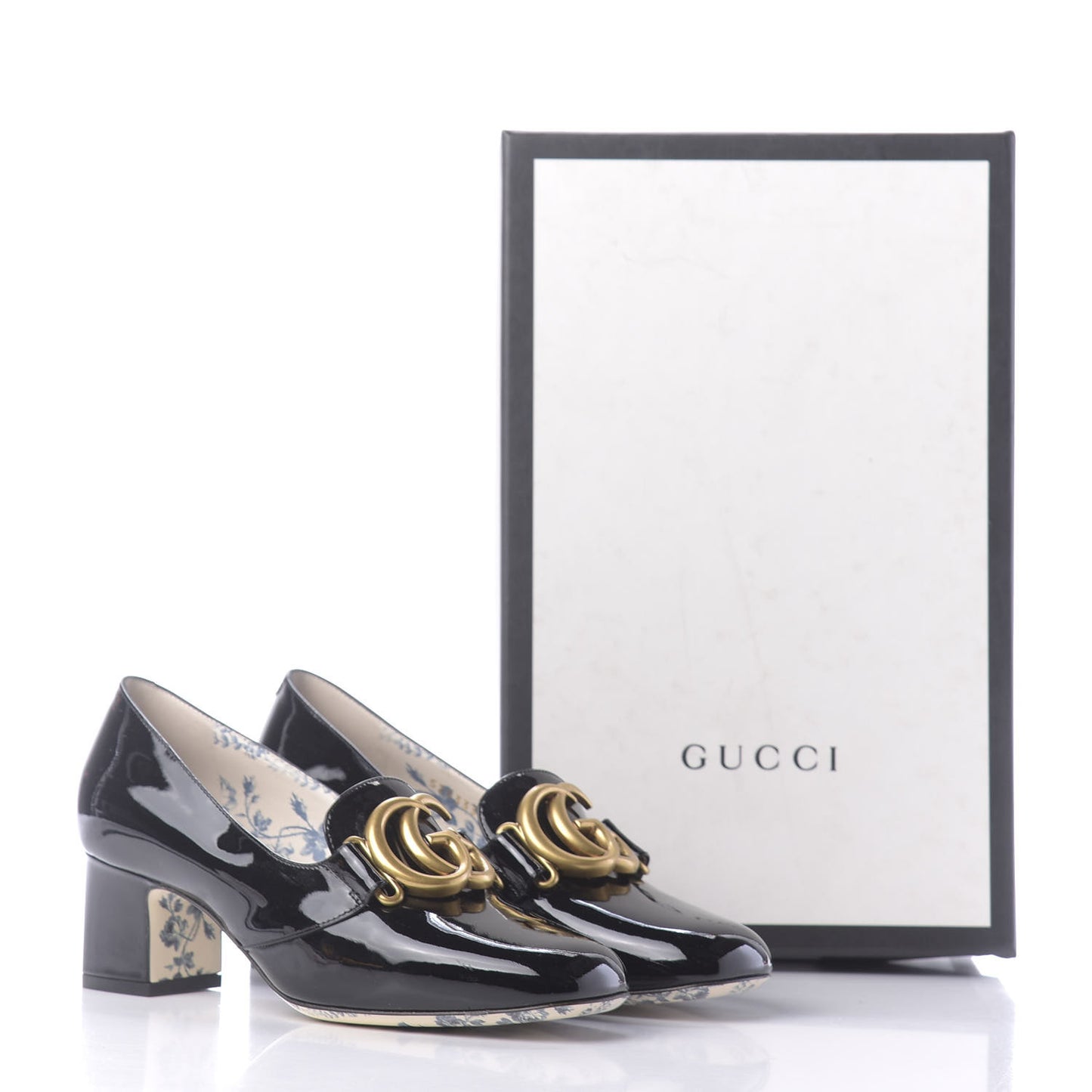 Vernice GG Victoire 55mm Loafer Pumps 36 Black