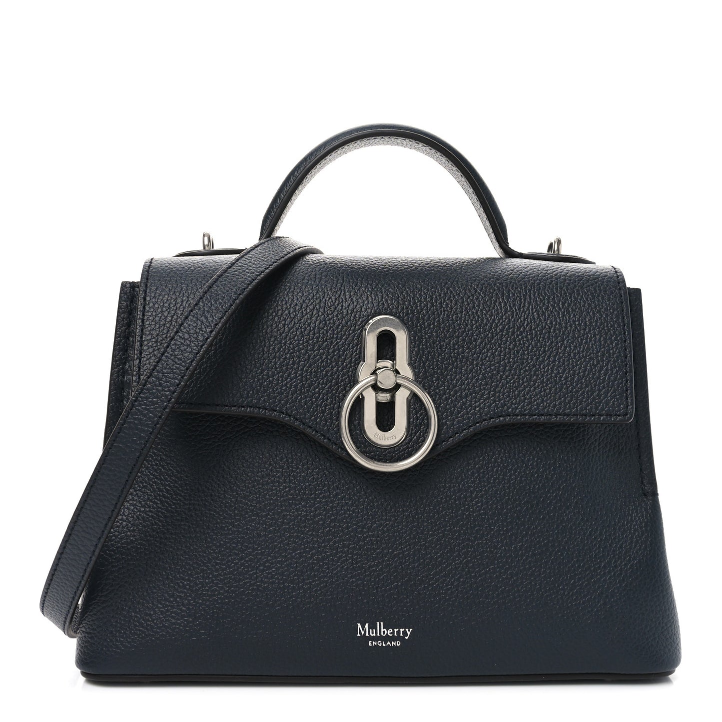 Small Classic Grain Calfskin Mini Seaton Midnight Blue