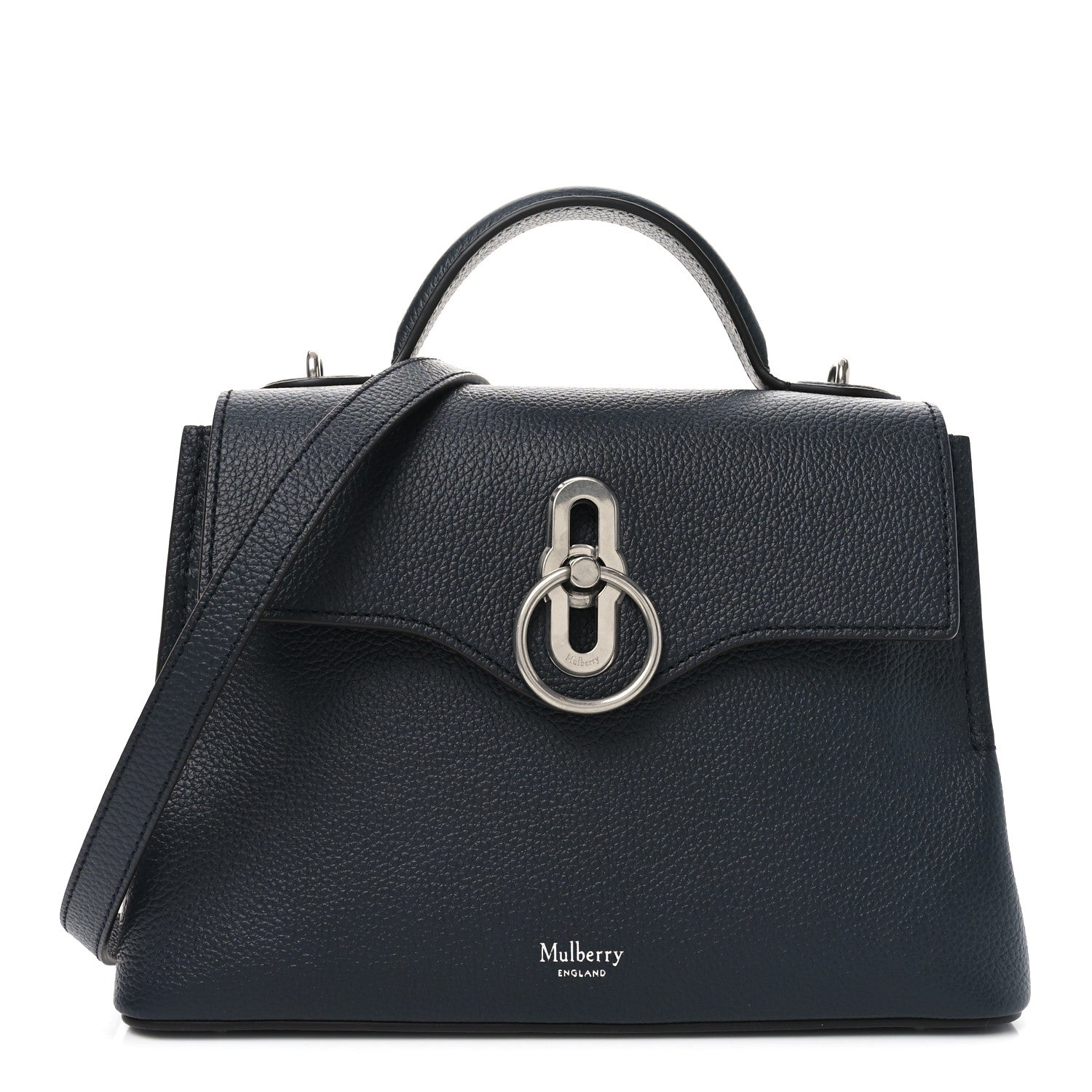 Mulberry Small Classic Grain Calfskin Mini Seaton Midnight Blue 1 of 9
