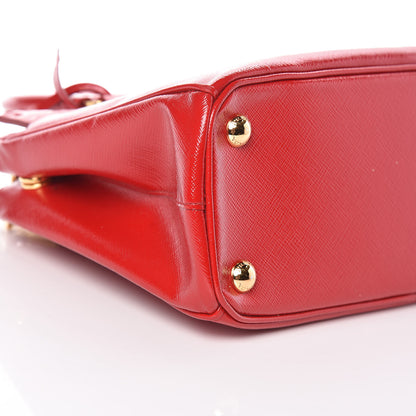 Prada Saffiano Vernice Small Galleria Double Zip Tote Rosso 12 of 17