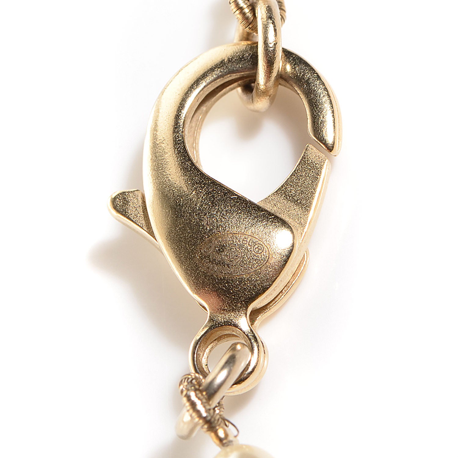 Chanel Irregular Pearl CC Long Necklace Light Gold 4 of 5