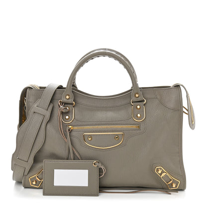Balenciaga Chevre Gold Metallic Edge Hardware City Gris Taupe 3 of 10