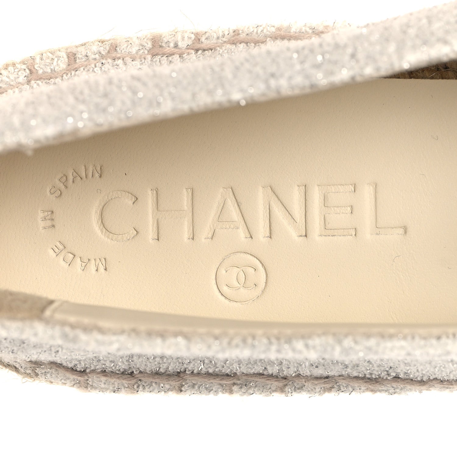 Chanel Terry Cloth CC Espadrilles 40 Silver Black 8 of 11