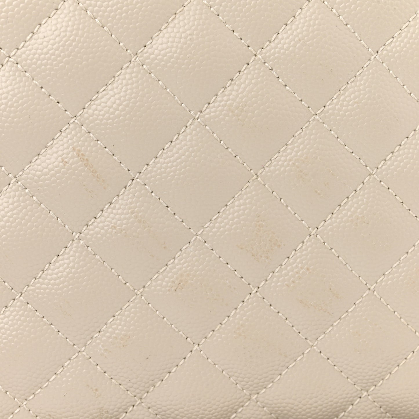 Grain De Poudre Textured Mixed Matelasse Medium Triquilt Monogram Satchel Crema Soft