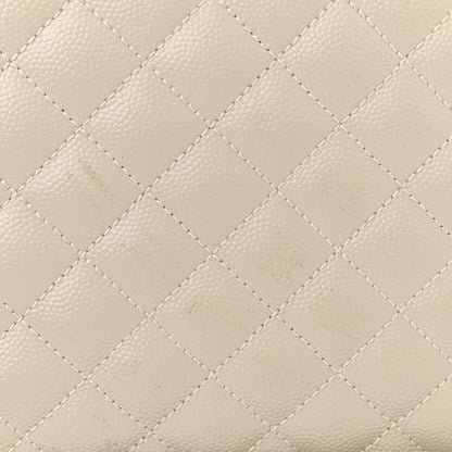 Saint Laurent Grain De Poudre Textured Mixed Matelasse Medium Triquilt Monogram Satchel Crema Soft 11 of 11