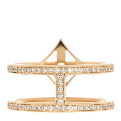 Louis Vuitton 18K Yellow Gold Diamond Idylle Blossom Two Row Ring 53 6.5 3 of 7