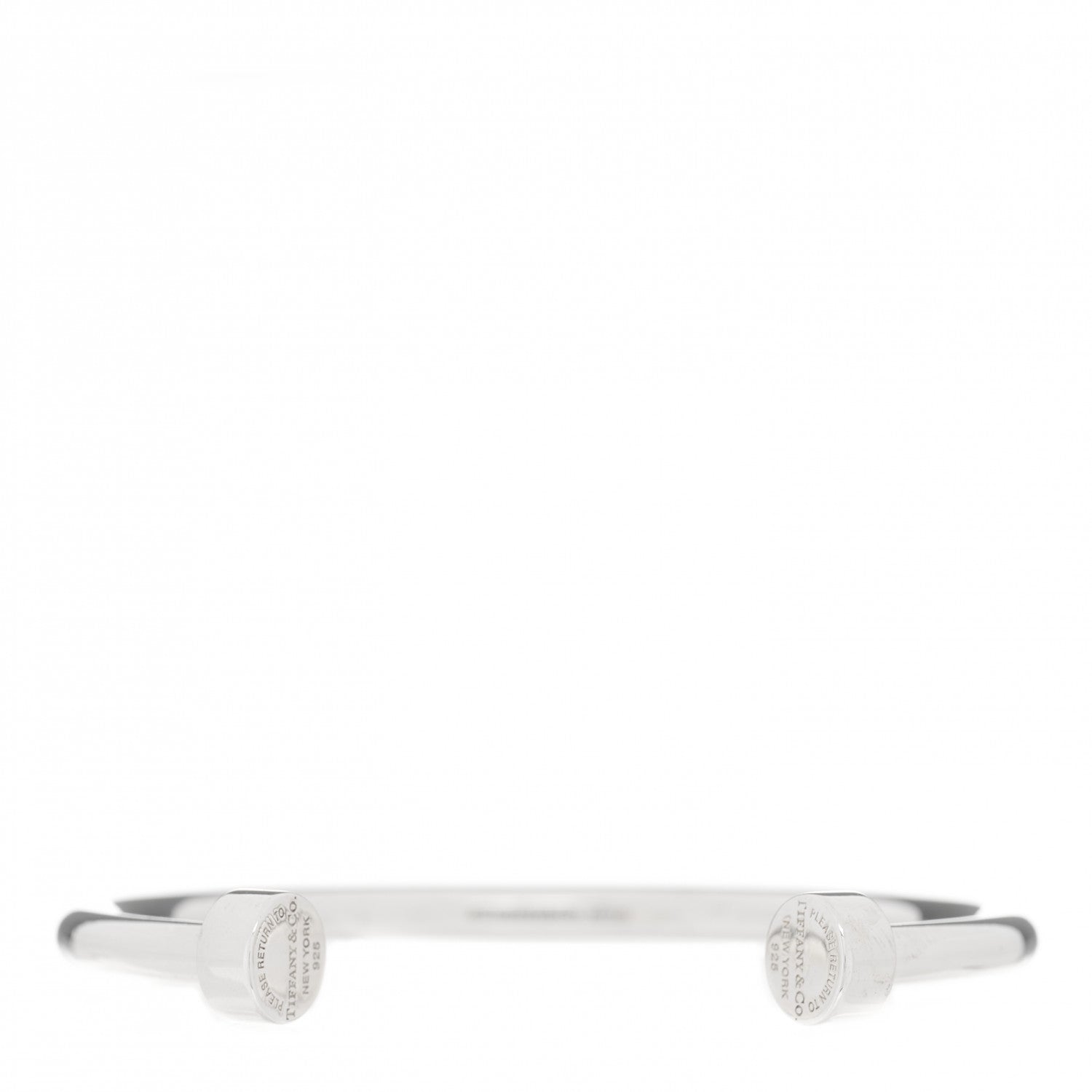 Tiffany Sterling Silver Return to Tiffany Narrow Circle Edge Cuff Bracelet 1 of 4
