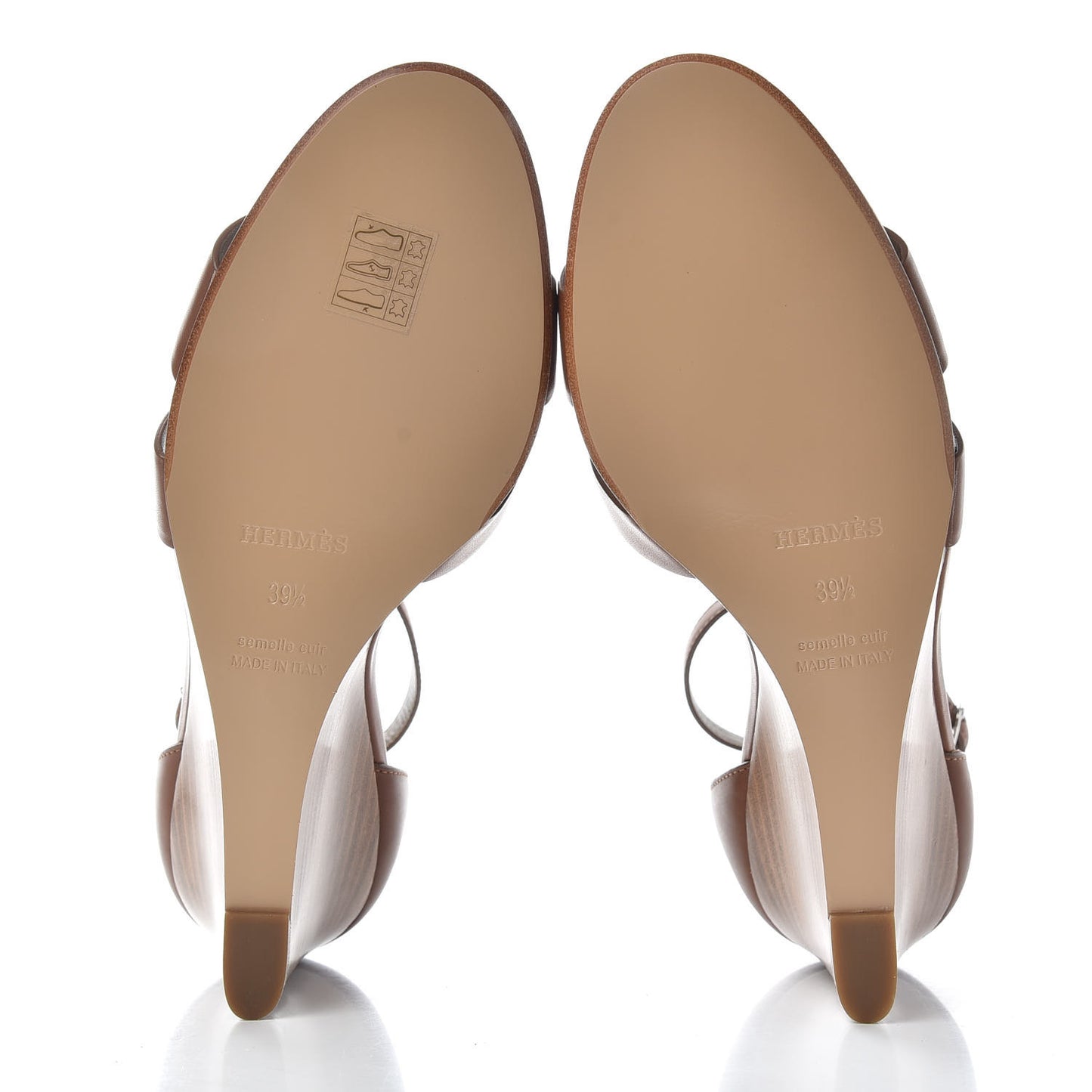 Calfskin Legend Wedge Sandals 39.5 Gold