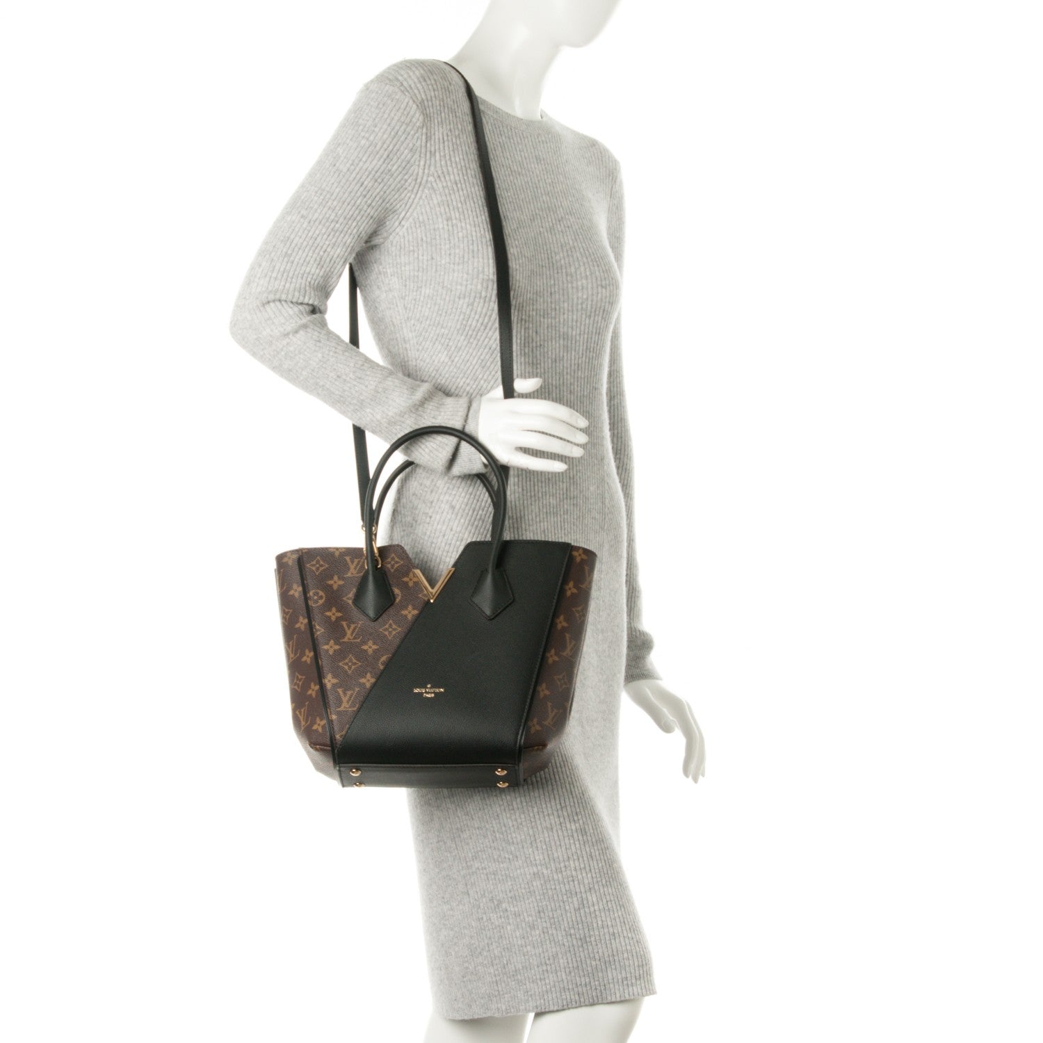 Louis Vuitton Calfskin Monogram Kimono Tote PM Black 2 of 8
