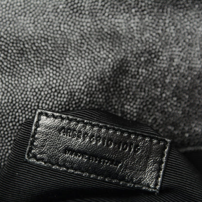 Saint Laurent Grain De Poudre Textured Mixed Matelasse Large Triquilt Monogram Monochrome Satchel Black 7 of 7