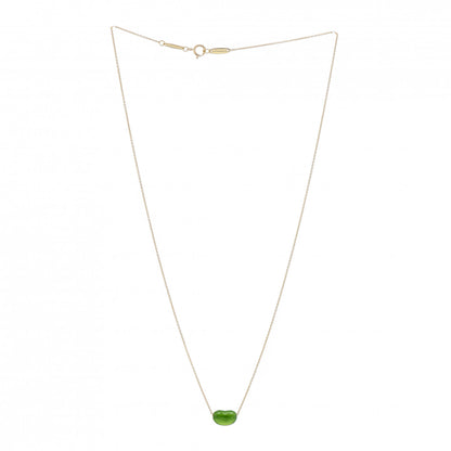 Tiffany 18K Yellow Gold Green Jade 9mm Elsa Peretti Bean Pendant Necklace 3 of 5