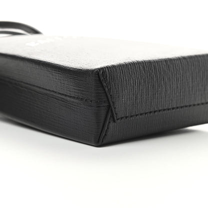 Balenciaga Squared Calfskin Logo Shopping Phone Holder Bag Black 9 of 10