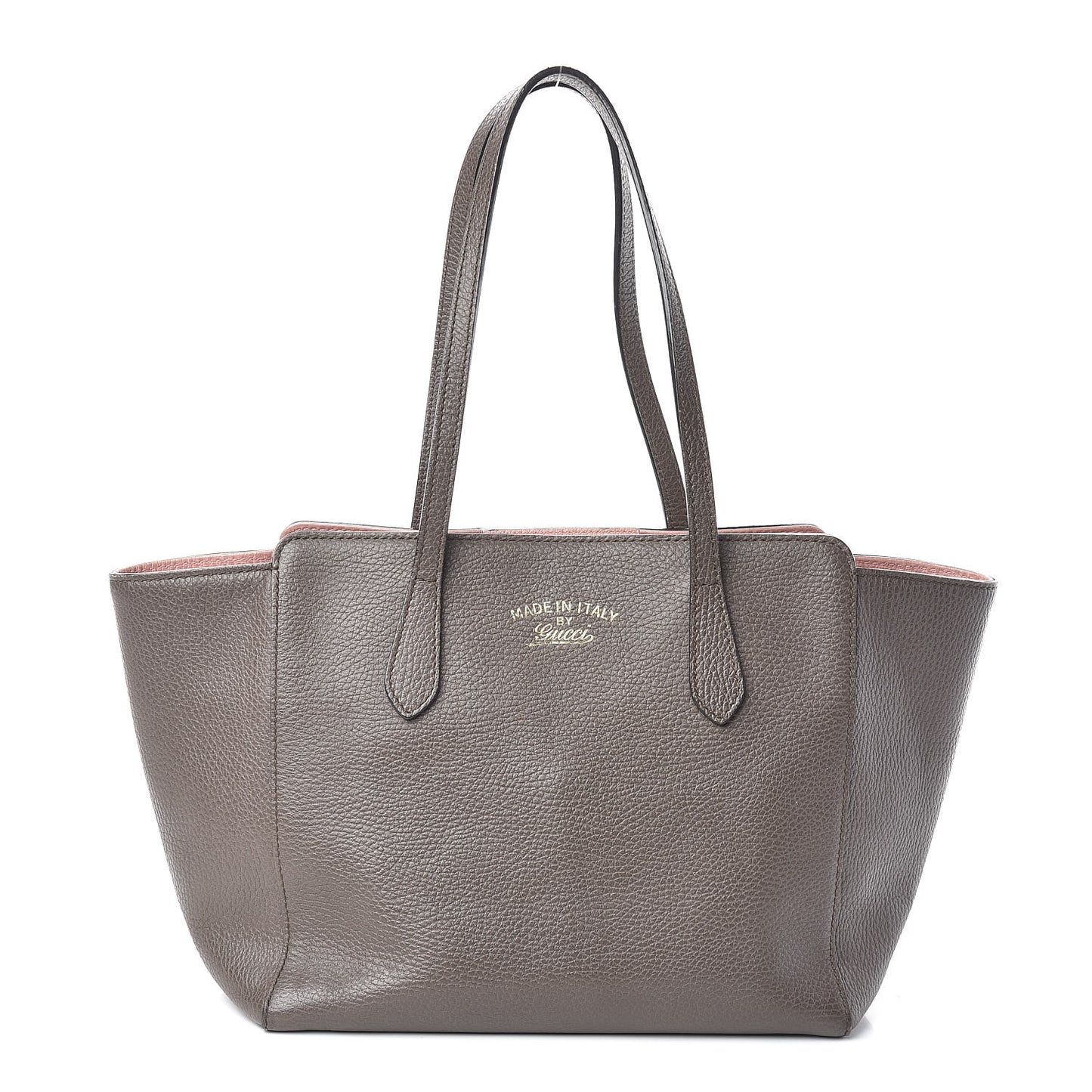 Dollar Calfskin Small Swing Tote Grey Field Soft Pink