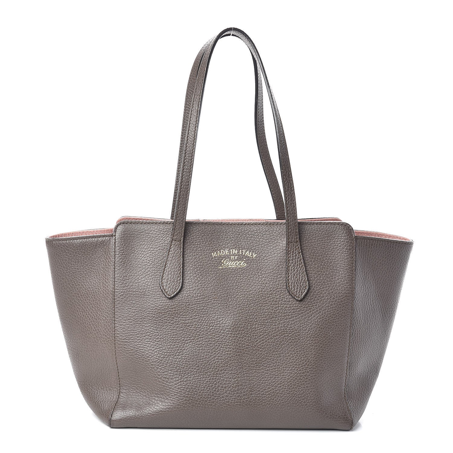 Gucci Dollar Calfskin Small Swing Tote Grey Field Soft Pink 1 of 10