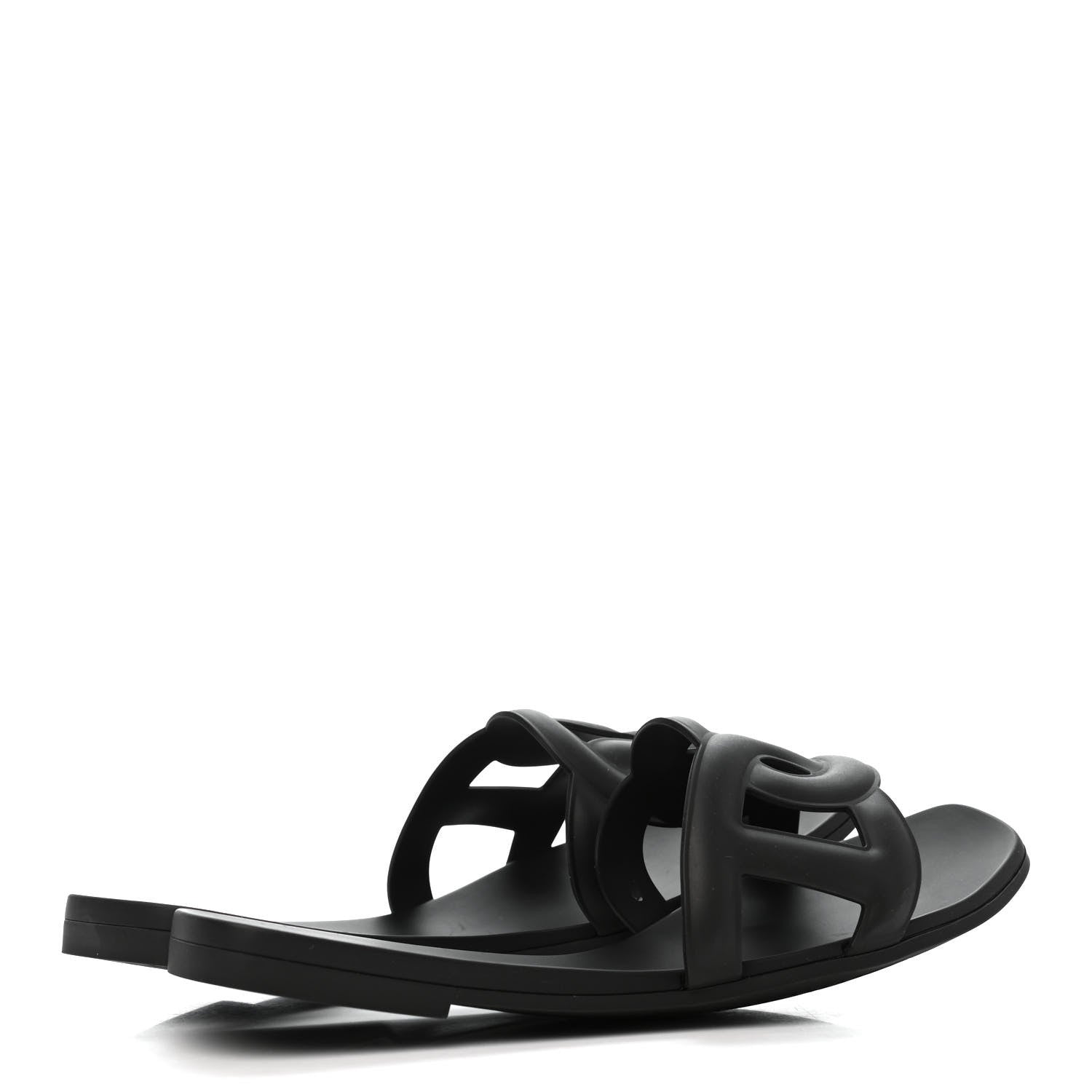 Hermes Rubber Aloha Sandals 39 Black 4 of 8