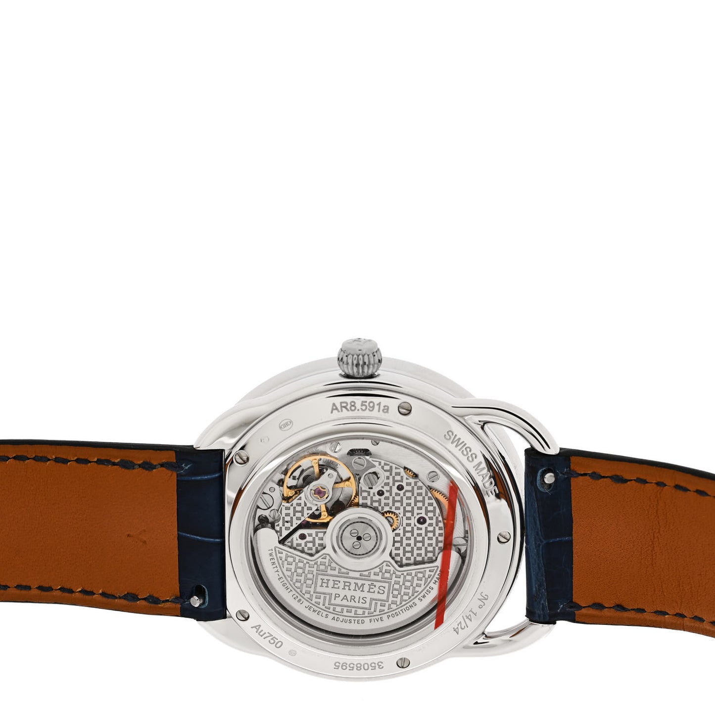 18K White Gold Alligator Diamond 38mm Arceau Into the Canadian Wild Automatic Watch Bleu Saphir