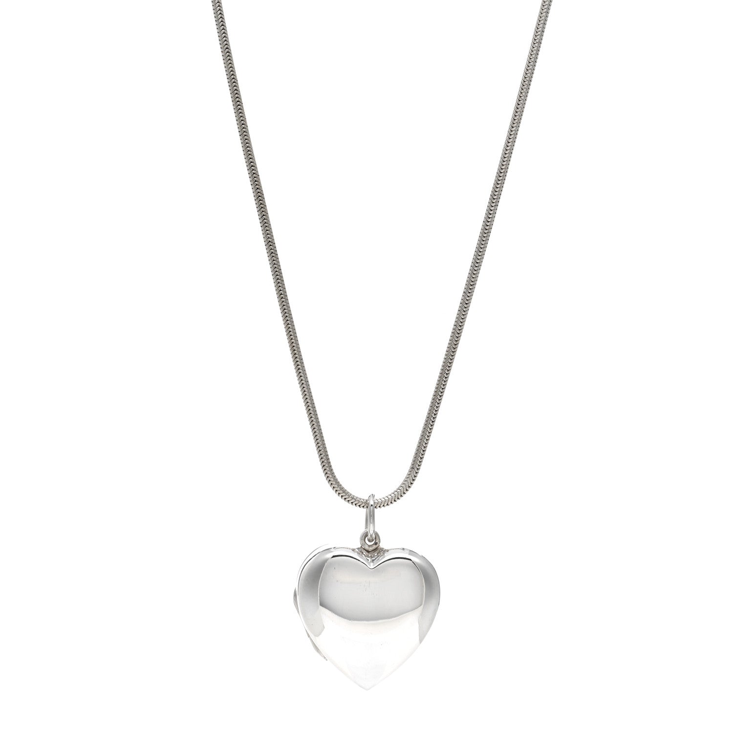 Tiffany Sterling Silver Large Heart Locket Pendant Necklace 1 of 4