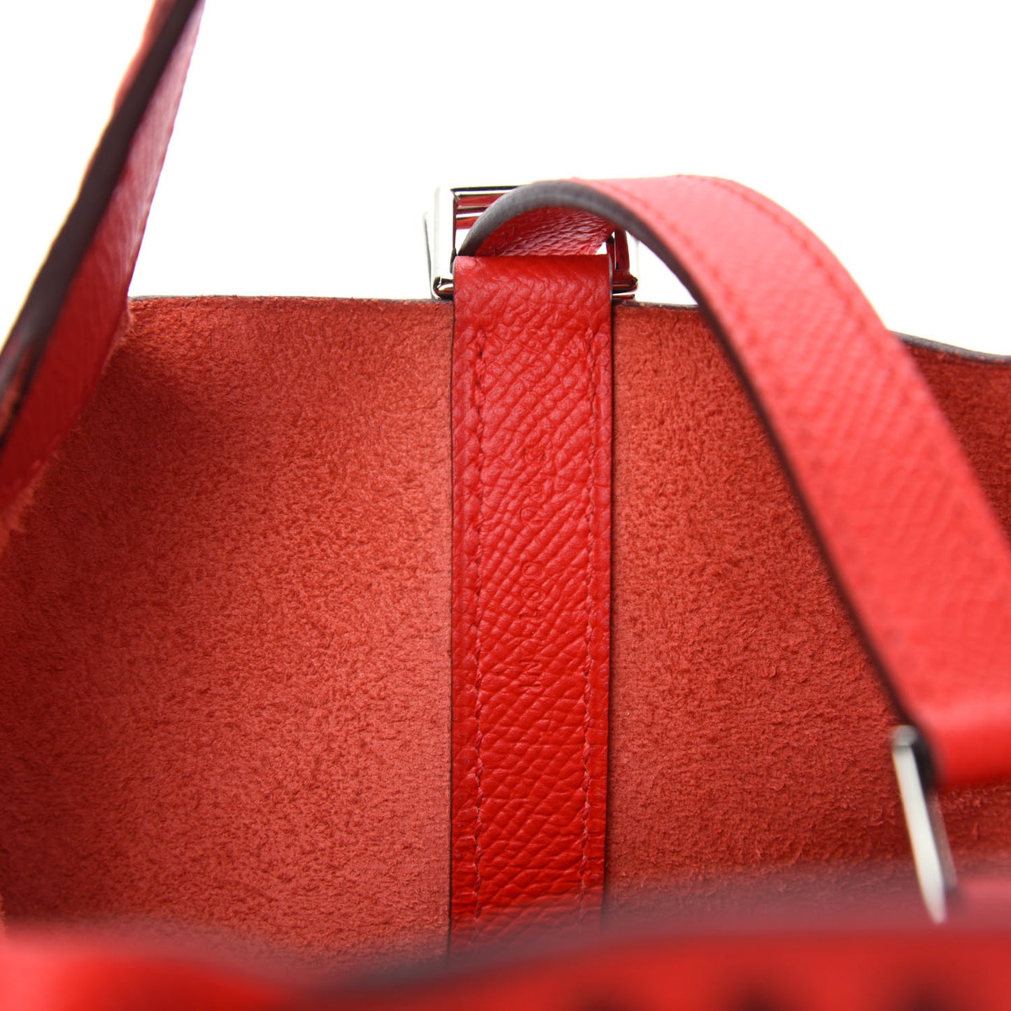 Epsom Tressage De Cuir Picotin Lock 18 PM Rouge Coeur Bleu du Nord Rouge H