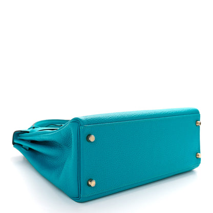 Hermes Togo Kelly Retourne 32 Turquoise 4 of 12