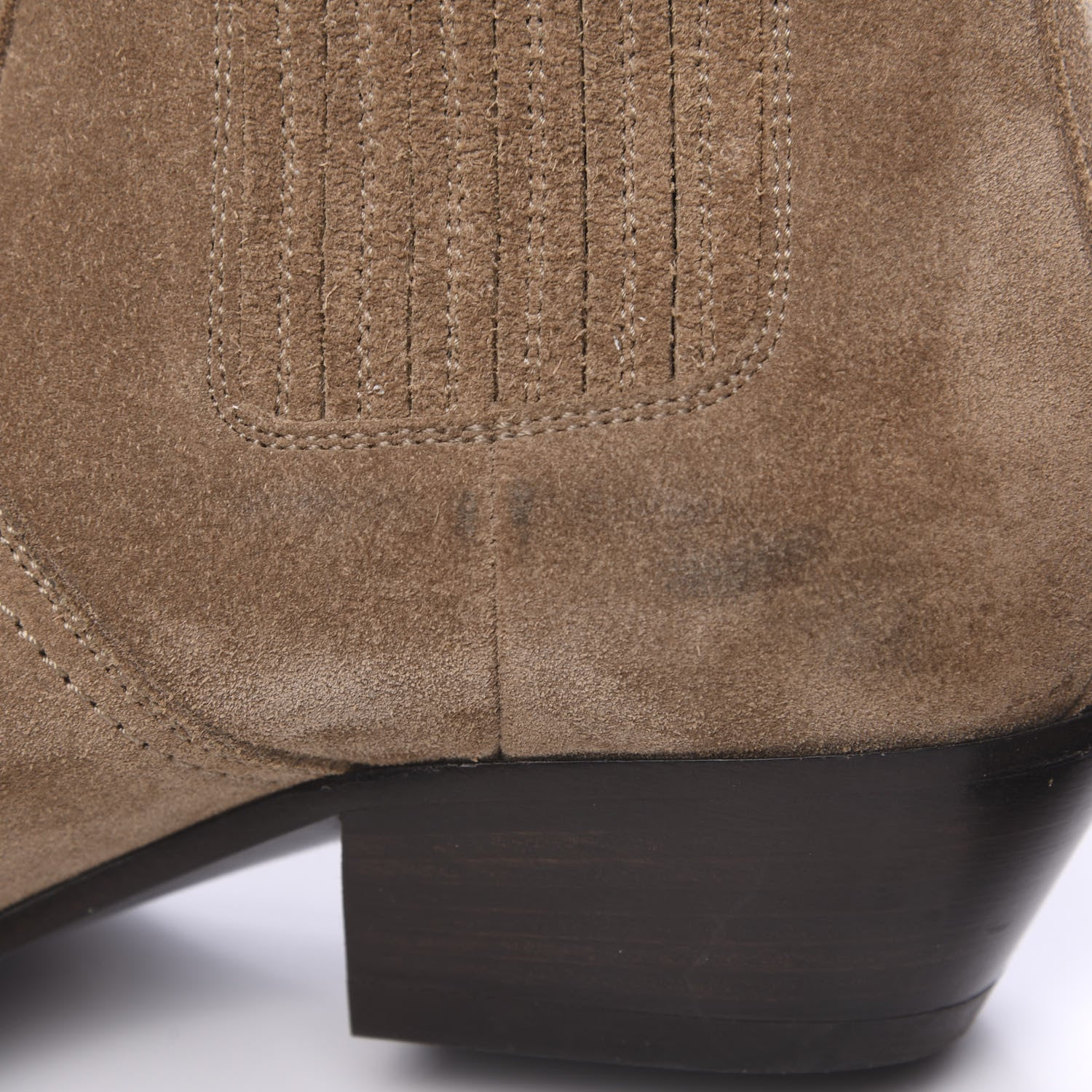 Saint Laurent Suede West Chelsea Boots 35 Sigaro 7 of 10