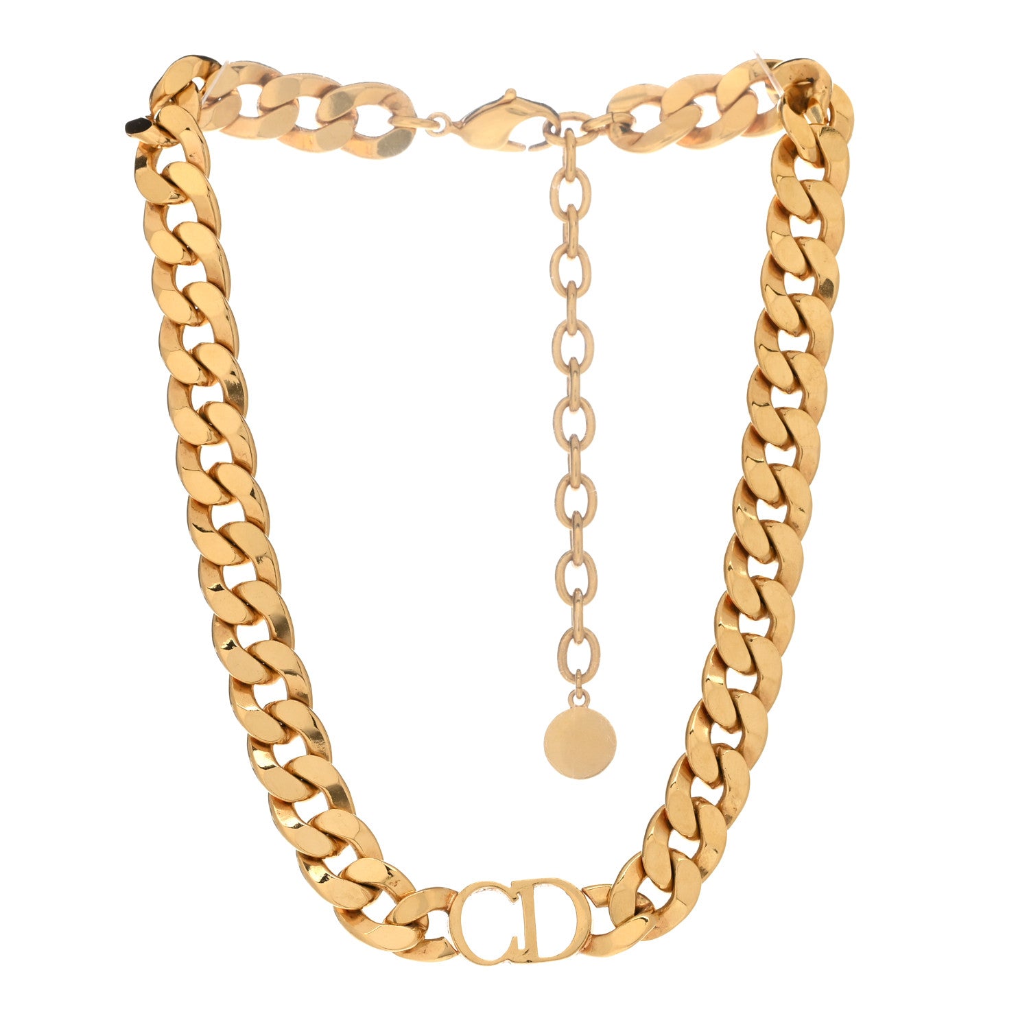 Christian Dior Metal CD Choker Necklace Gold 3 of 6