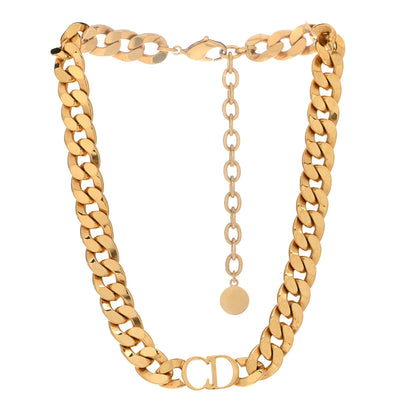 Christian Dior Metal CD Choker Necklace Gold 3 of 6