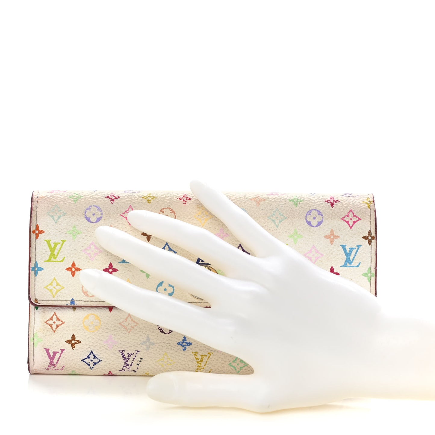 Monogram Multicolor Sarah Wallet White Litchi