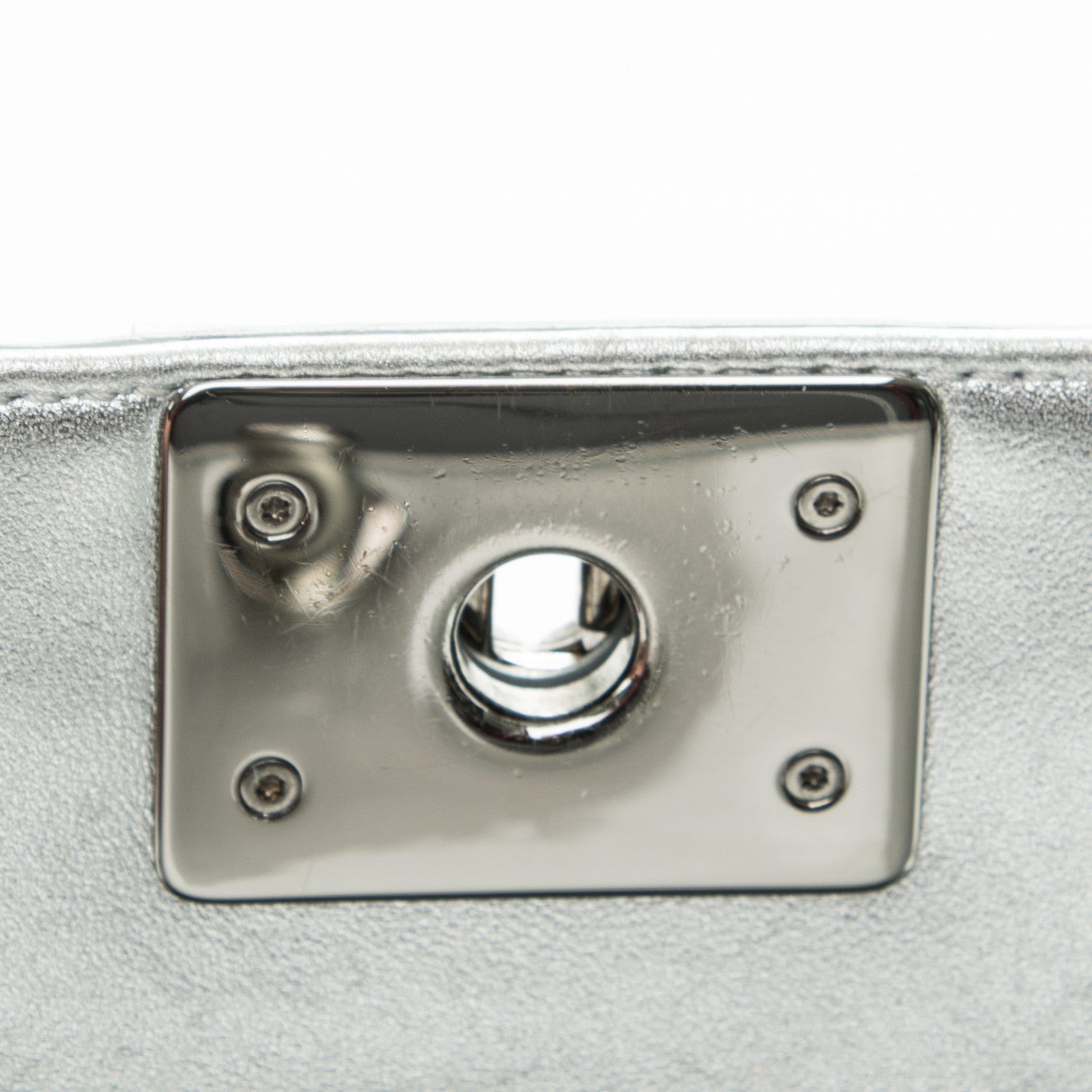 Chanel Metallic Patent Quilted Medium Boy Flap Silver 6 of 7